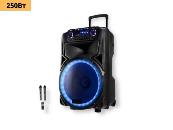 Портативная колонка XPRO SK-015 чемодан 250Вт, USB, SD, FM радио, Bluetooth, 2 микрофона, ДУ (41185-SK-015) | Зображення 1