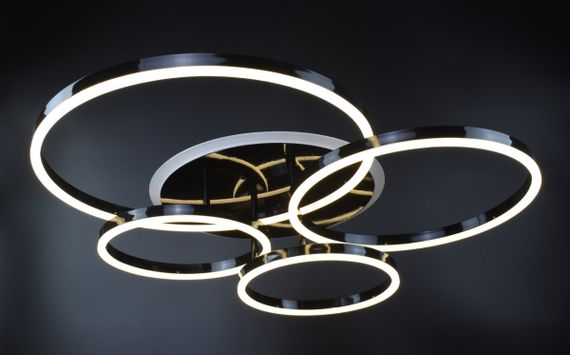 Люстра світлодіодна стельова LED світильник для квартири на стелю лед з пультом 26149 Чорний 12х69х79 см. | Зображення 2