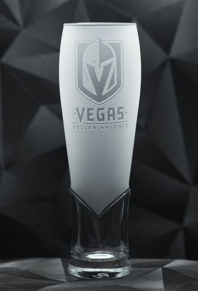Подарунковий келих для пива соку води 440 мл з гравіюванням лого хокейного клубу НХЛ Вегас матовий