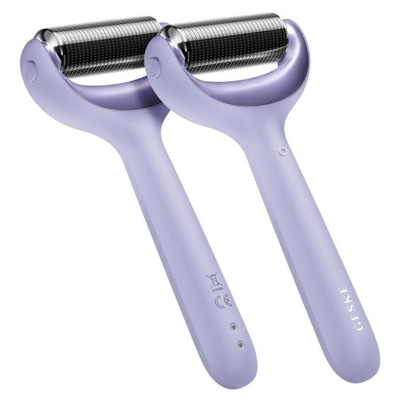Електронний ролер для обличчя та тіла з мікроголками GESKE MicroNeedle Face&Body Roller 8в1 gray, Фіолетовий | Зображення 5
