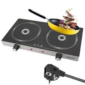 Плита Sokany SK-224 інфрачервона , на 2 конфорки, 2400 Вт (SK-224)