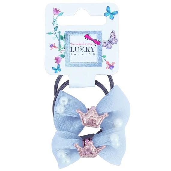 Детская резинка для волос "Корона" T18533(блакитний)