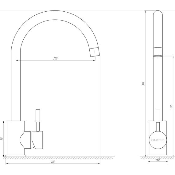Змішувач для кухні Globus Lux ALPEN SUS-203S-WW | Зображення 1