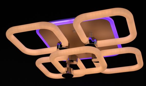 Люстра світлодіодна стельова LED світильник для квартири на стелю лед з пультом 26949 Білий 12х39х39 см. | Зображення 8