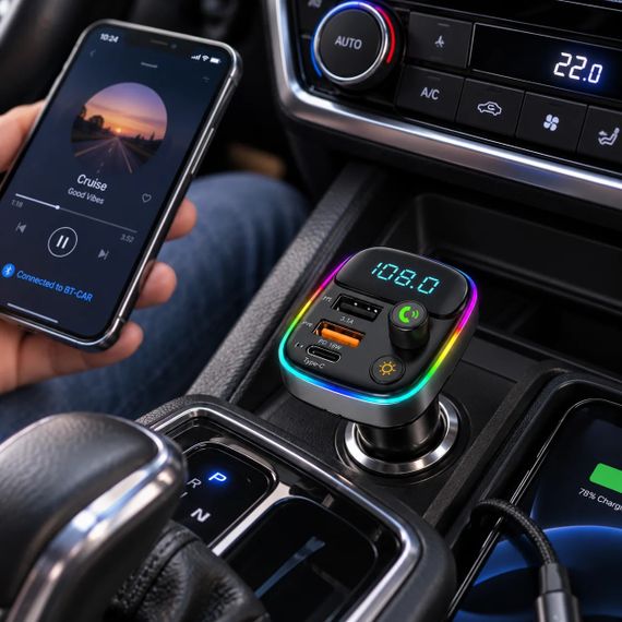 FM-трансмітер Bluetooth HM103 зі швидким заряджанням | Зображення 2