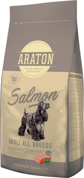 Корм ARATON SALMON Adult All Breeds сухий з лососем для дорослих собак усіх порід 15 кг