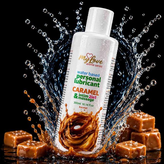 2в1 лубрикант та масажний гель - MyLove Aroma Series Intim&Massage Caramel, 300 мл Sex Aura | Зображення 1