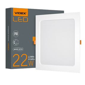 LED Панель врізна квадратна 22W 5000К VL-DLBS-225 Videx