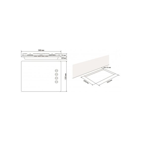 Варочная поверхность Jantar HGR 60 WH EF | Зображення 8