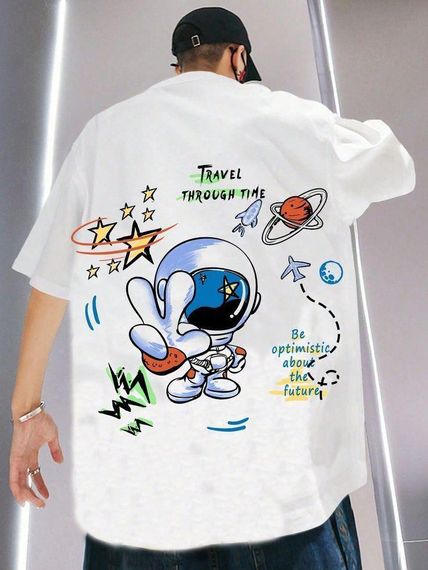 Футболка мужская с принтом повседневная S Белая