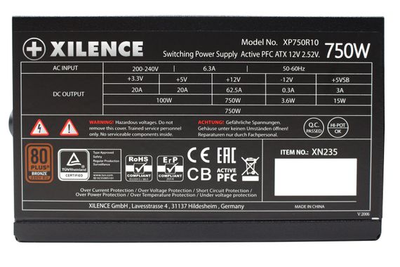 БЖ 750W Xilence XP750R10 Gaming 80+ BRONZE, 120mm, Retail Box | Зображення 5