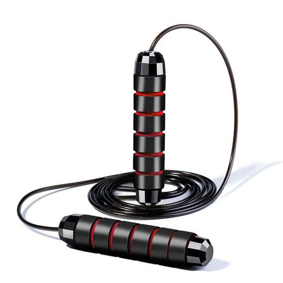 Скакалка швидкісна PowerPlay 4210 Power Weighted Jump Rope Чорна (2,7m.) | Зображення 5