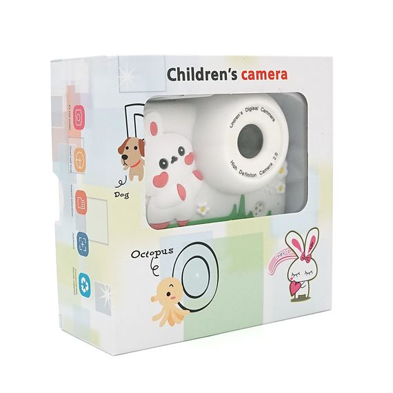 Дитячий фотоапарат M03 Білий Кролик, 2 камери, екран IPS 2-дюйми, Type-C, White, BOX | Зображення 1