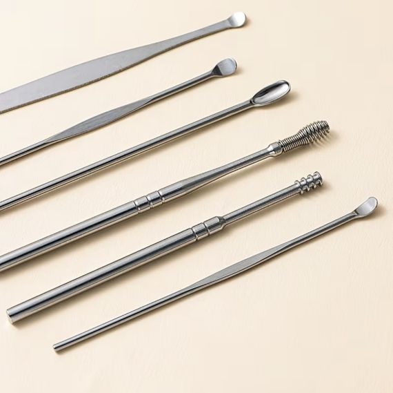 Набор для чистки ушей и удаления ушной серы из 6 инструментов. Желтый | Зображення 3