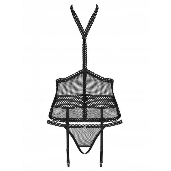 Корсет еротичний Obsessive Strapelie corset & thong S/M | Зображення 6