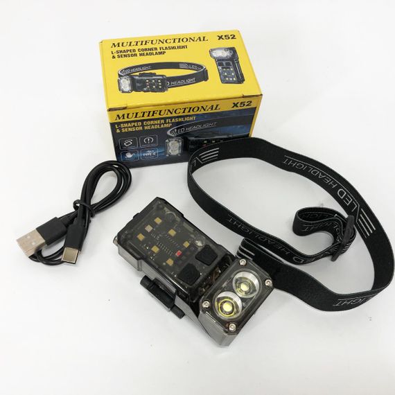 Водонепроницаемый фонарик X52, , Перезаряжаемый налобный фонарь Head Lamp, Фонарь на голову для туристов IS-65 | Зображення 5