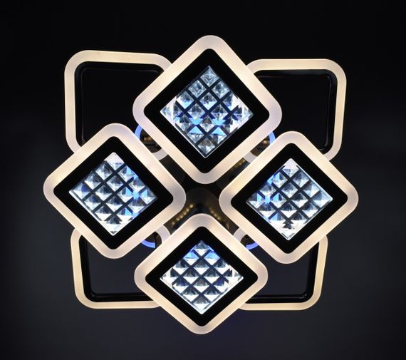 Люстра світлодіодна стельова LED світильник для квартири на стелю лед з пультом 26122 Чорний 11х54х62 см. | Зображення 9