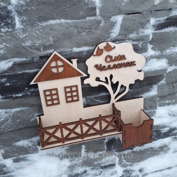 Настінна ключниця з дерева Дерев’яний органайзер для ключів Тримач для зберігання Персоналізація | Зображення 2