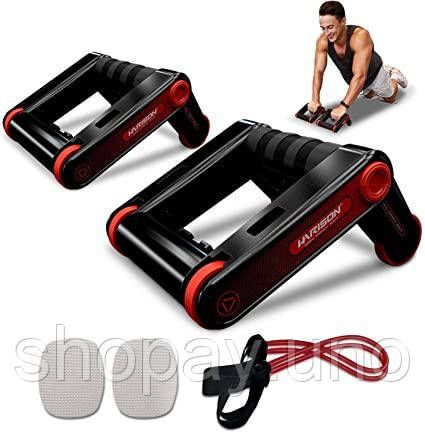 Роллеры для фитнеса и спорта Lutino Wheel rollers push up Bars Workout • Упоры – ролики для отжиманий, пресса | Зображення 3