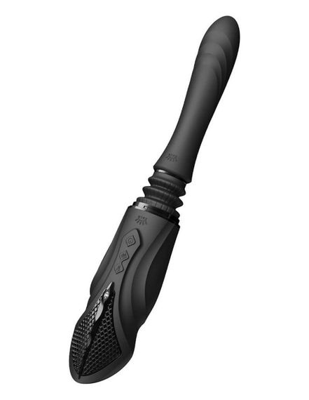 Компактна смарт секс-машина Zalo – Sesh Obsidian Black, 2 насадки, пульт ДК, кристал Swarovski Sex Aura | Зображення 2