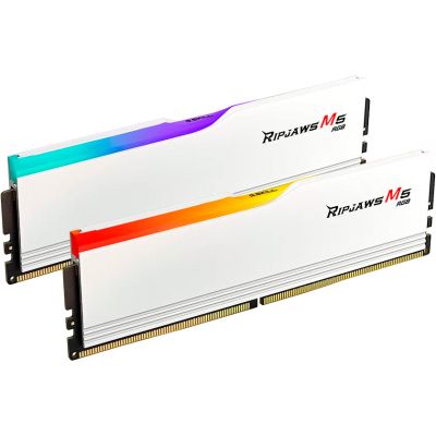 Модуль памяти для компьютера DDR5 64GB (2x32GB) 6000 MHz Ripjaws M5 RGB Matte White G.Skill (F5-6000J3238G32GX2-RM5RW) | Зображення 1
