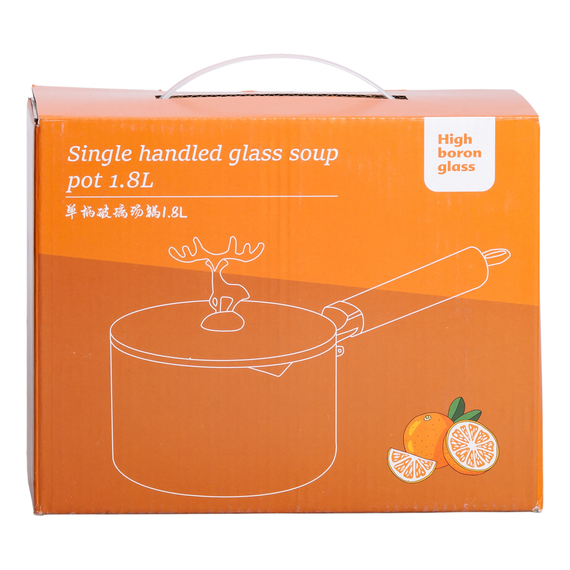 Скляний ківш із кришкою для кухні 1.8 л ручкою і носиком HP-34-19 | Зображення 6