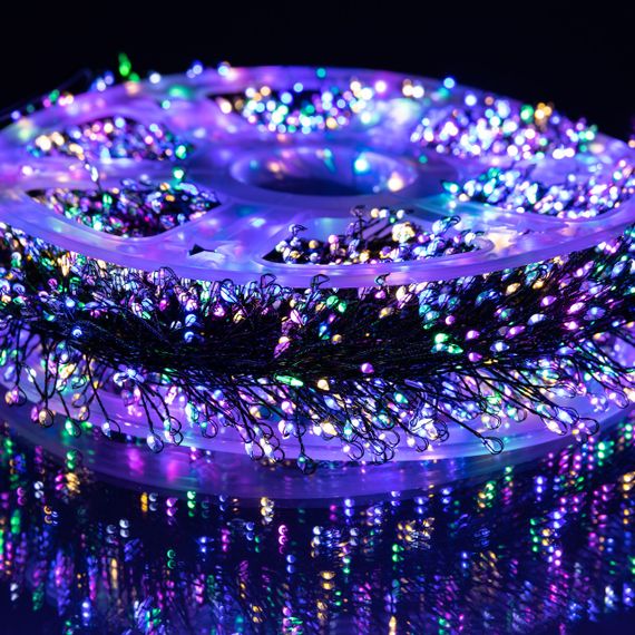 Новорічна гірлянда кімнатна роса 100 м 3000 LED Хвойна лапа зелений провід Мультиколір | Зображення 2