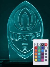 Акриловий світильник-нічник з пультом 16 кольорів ФК Шахтар tty-n000037