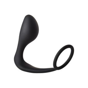 Анальная пробка с эррекционным кольцом FANTASSTIC ANAL PLUG WITH COCKRING BLACK Sex Aura