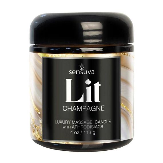 Массажная свеча Sensuva Lit Champagne Massage Candle 113г Sex Aura