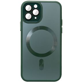 Чехол TPU+Glass Sapphire Midnight with MagSafe для Apple iPhone 15 Pro (6.1") Зеленый / Forest green