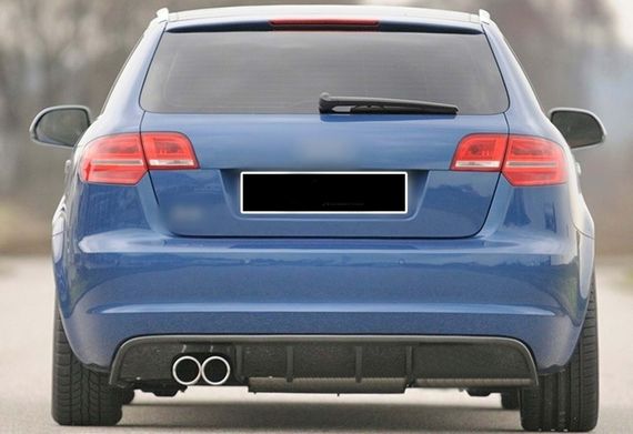 Задній дифузор DPT ( 2008-2010, чорний глянець) для Ауди A3 рр