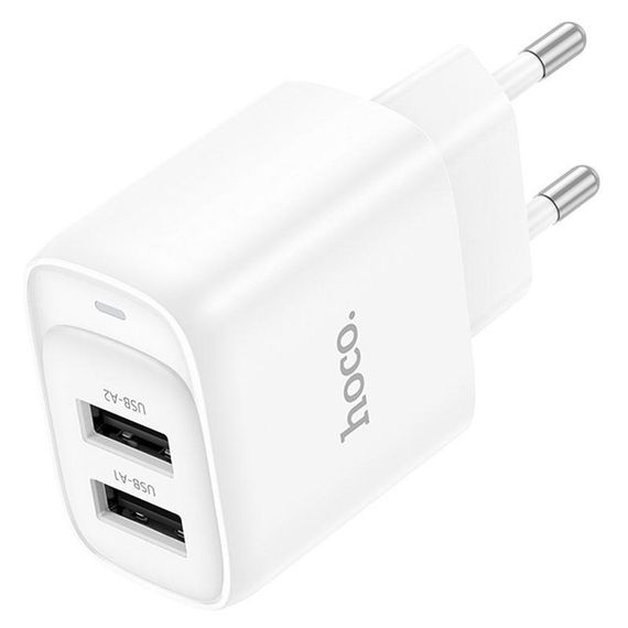 МЗП Hoco C141A Smart 2.1A (2USB-A) White | Зображення 1