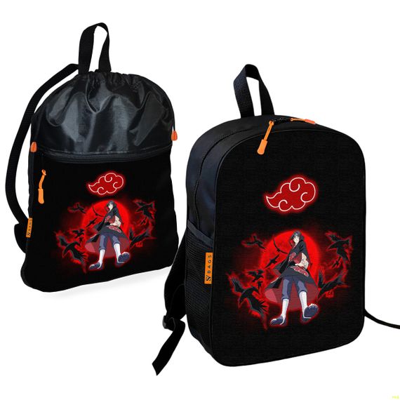 Школьный рюкзак детский Аниме Наруто + Сумка для обуви спортивной формы рюкзак-мешок  для мальчика (01790)