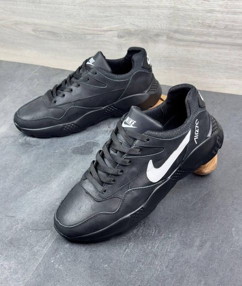 Демісезонні шкіряні кросівки Nike колір чорний | Зображення 3