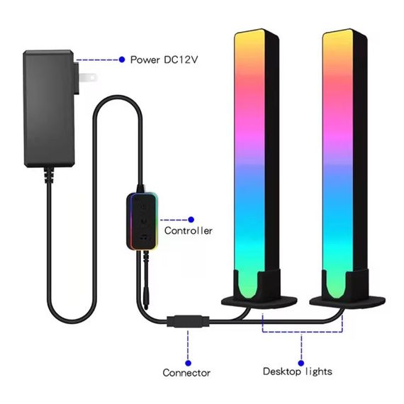 Настільна LED-лампа RGB 5V Panel 3 Bluetooth dual pack USB interface with app | Зображення 3