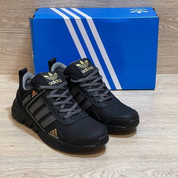 Шкіряні кросівки  Adidas  (чорні) | Зображення 1