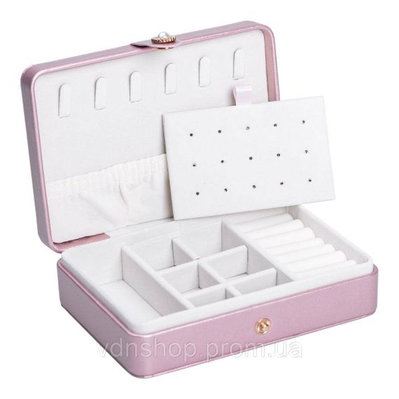 Шкатулка для украшений из эко кожи 16×11×4.7 см органайзер для ювелирных изделий HP-5-30PP | Зображення 2