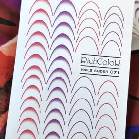 Рифлений слайдер для френча RichColor 071 на водяній основі (6.5x9.5см)