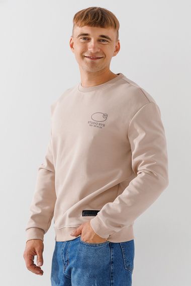 Світшот з принтом чоловічий 91-24 S Бежевий shop (2000990679512) | Зображення 2