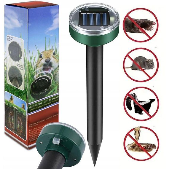 Відлякувач комах та гризунів із сонячною панеллю, Garden Pro / Ультразвуковий відлякувач кротів та мишей для саду