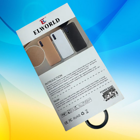 PowerBank Elworld. ПаверБанк, портативна зарядка 20000 mAh. Павер 20000. Павербанк з ліхтариком | Зображення 3