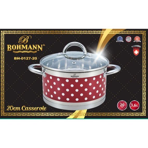 Каструля Bohmann BH-0127-20, 3. 6 л, 20 см, з нержавіючої сталі з кришкою, для всіх типів плит | Зображення 6