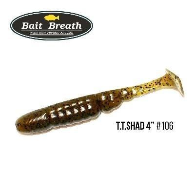 Силіконова приманка, Їстівний силікон Bait Breath T.T.Shad 4" (6 шт) (106 BYS Watermelon/Seed)