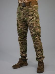 Легкие мужские брюки Мультикам Поплин с манжетами,Мужские летние камуфляжные штаны карго на резинке 48