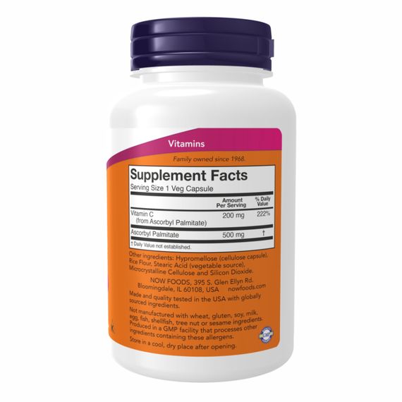 Ascorbyl Palmitate 500 mg - 100 vcaps | Зображення 1