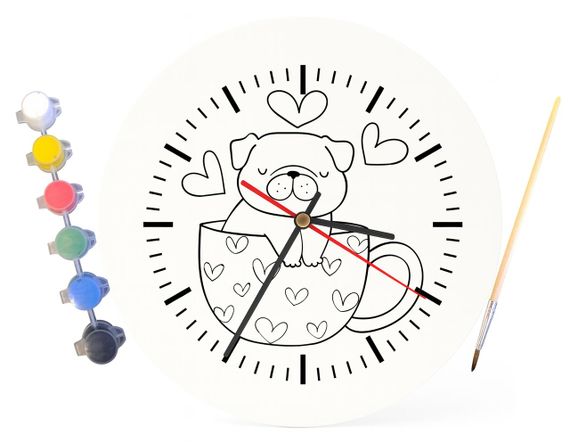 Дитячий набір для творчості годинник розмальовка Цуценя 30 см (Г0155) | Зображення 3