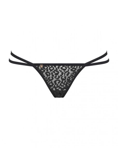 Трусики стринги с цепочками Obsessive Pantheria thong black L/XL sexstyle | Зображення 4