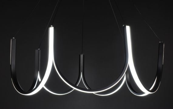 Люстра світлодіодна підвісна LED світильник для квартири на стелю лед 27775 Чорний 50-180х70х70 см. | Зображення 2