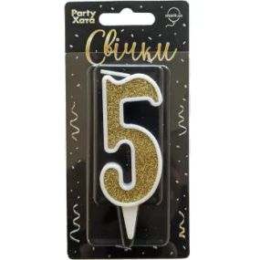 Свічка-цифра 5 Party Хата 1502-5804 Золотий shop (4823118903713)